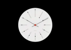 Arne Jacobsen Bankers Vægur Ø48 cm hvid/sort/rød | Køb her