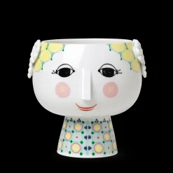 Bjørn Wiinblad Eva Urtepotteskjuler på fod Ø15.5 cm gul