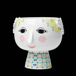 Bjørn Wiinblad Eva Urtepotteskjuler på fod Ø15.5 cm gul