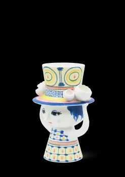 Bjørn Wiinblad Lady with hat Vase H20.5 cm blå | Køb nu