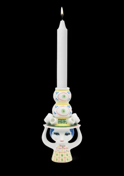 Bjørn Wiinblad Lady with hat Lysestage H16 cm pink | Køb nu