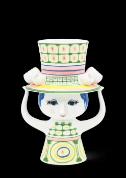 Bjørn Wiinblad Lady with hat Vase H24.5 cm grøn | Køb nu