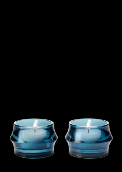 Holmegaard ARC Fyrfadsstage Ø7.2 cm mørk blå 2 stk.