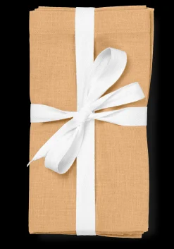 JUNA Basic stofservietter, okker, 45x45 cm, 4 stk. – Køb her