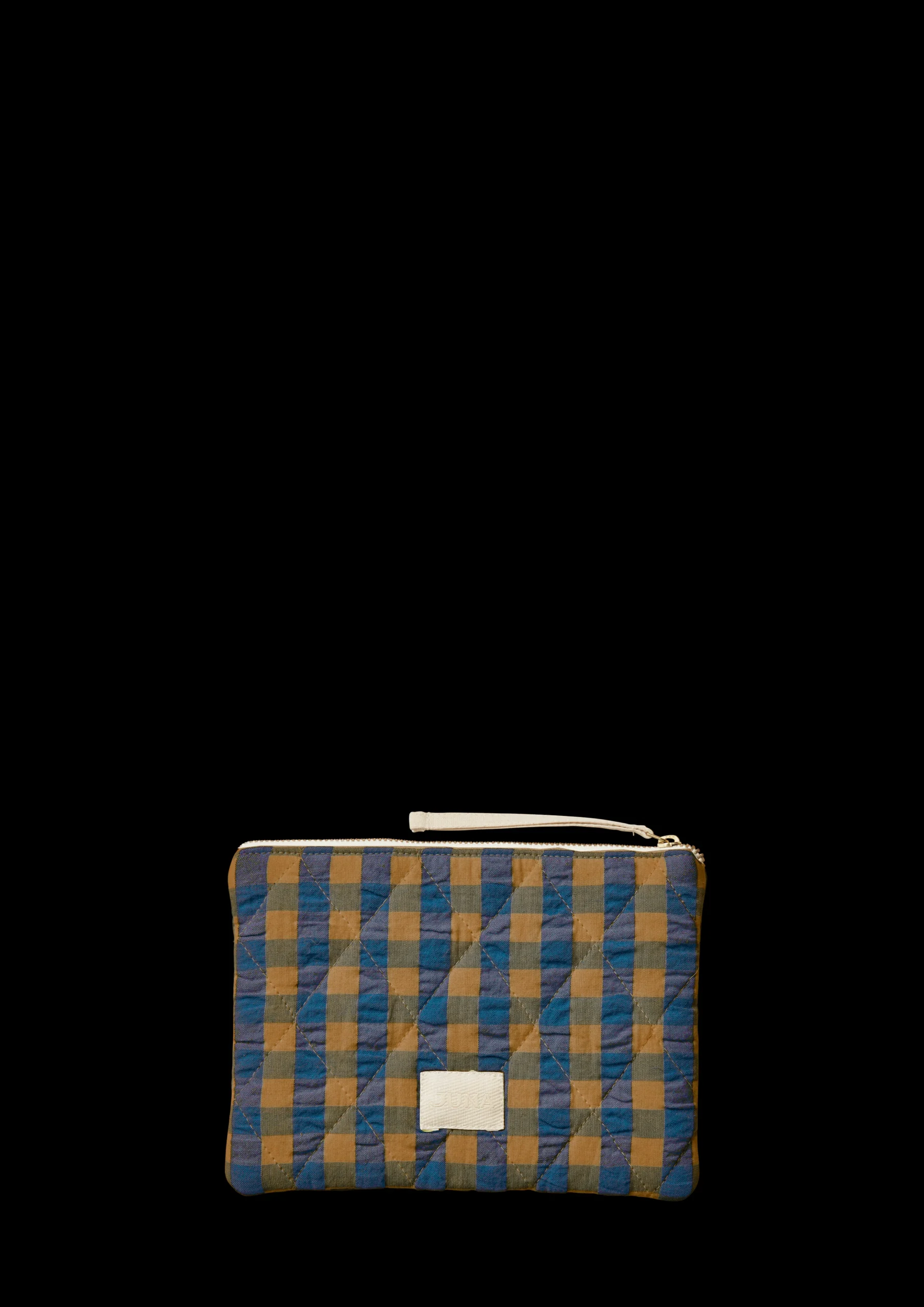 JUNA Bæk&Bølge Dalila Toiletbag 20x14 cm blå/okker | Køb her