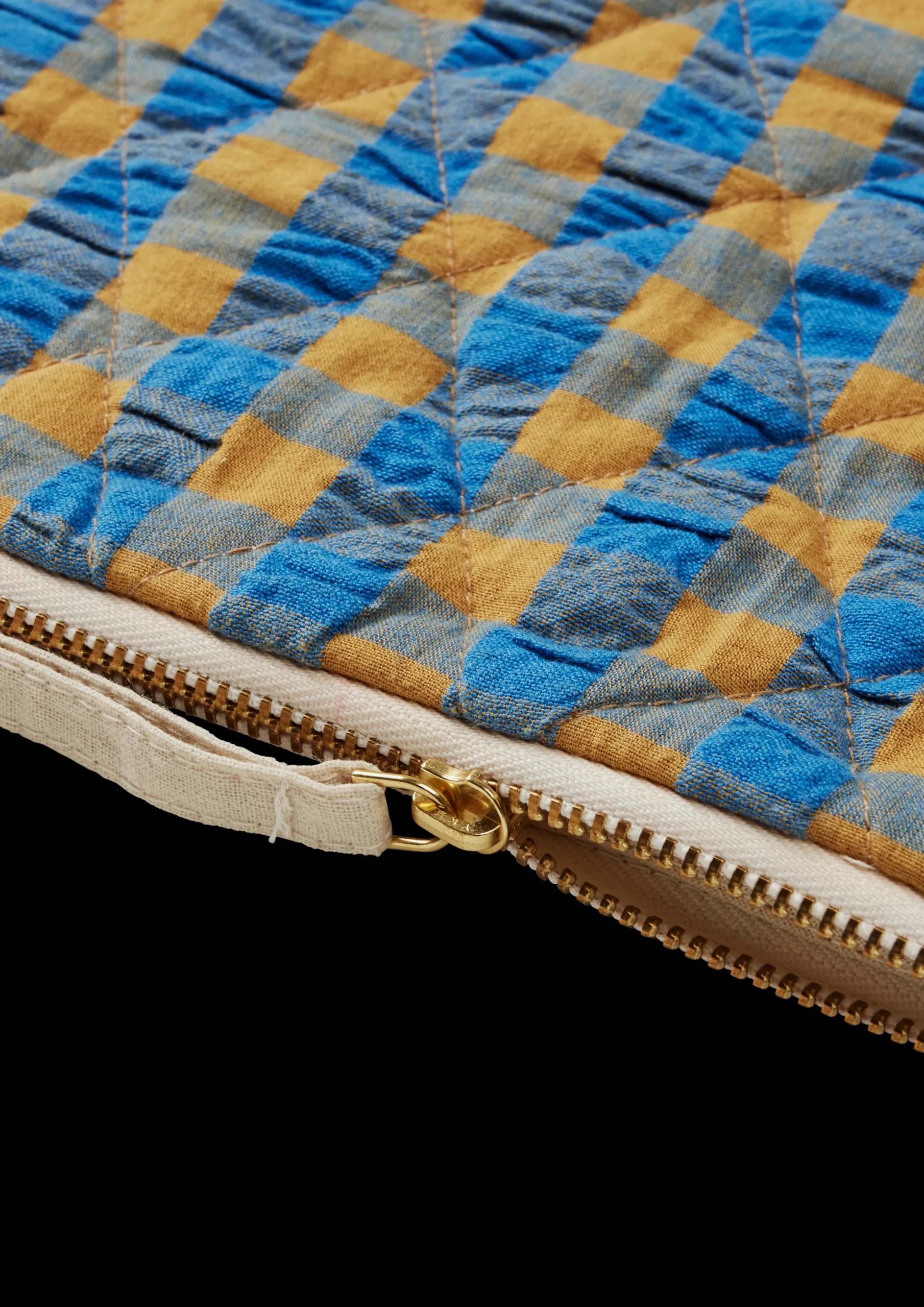 JUNA Bæk&Bølge Dalila Toiletbag 20x14 cm blå/okker | Køb her