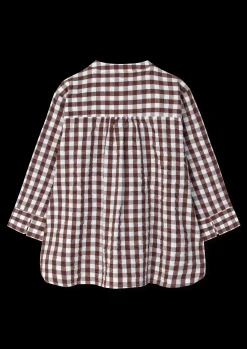 JUNA Bæk&Bølge Irene shirt XS chokolade/hvid | Køb her