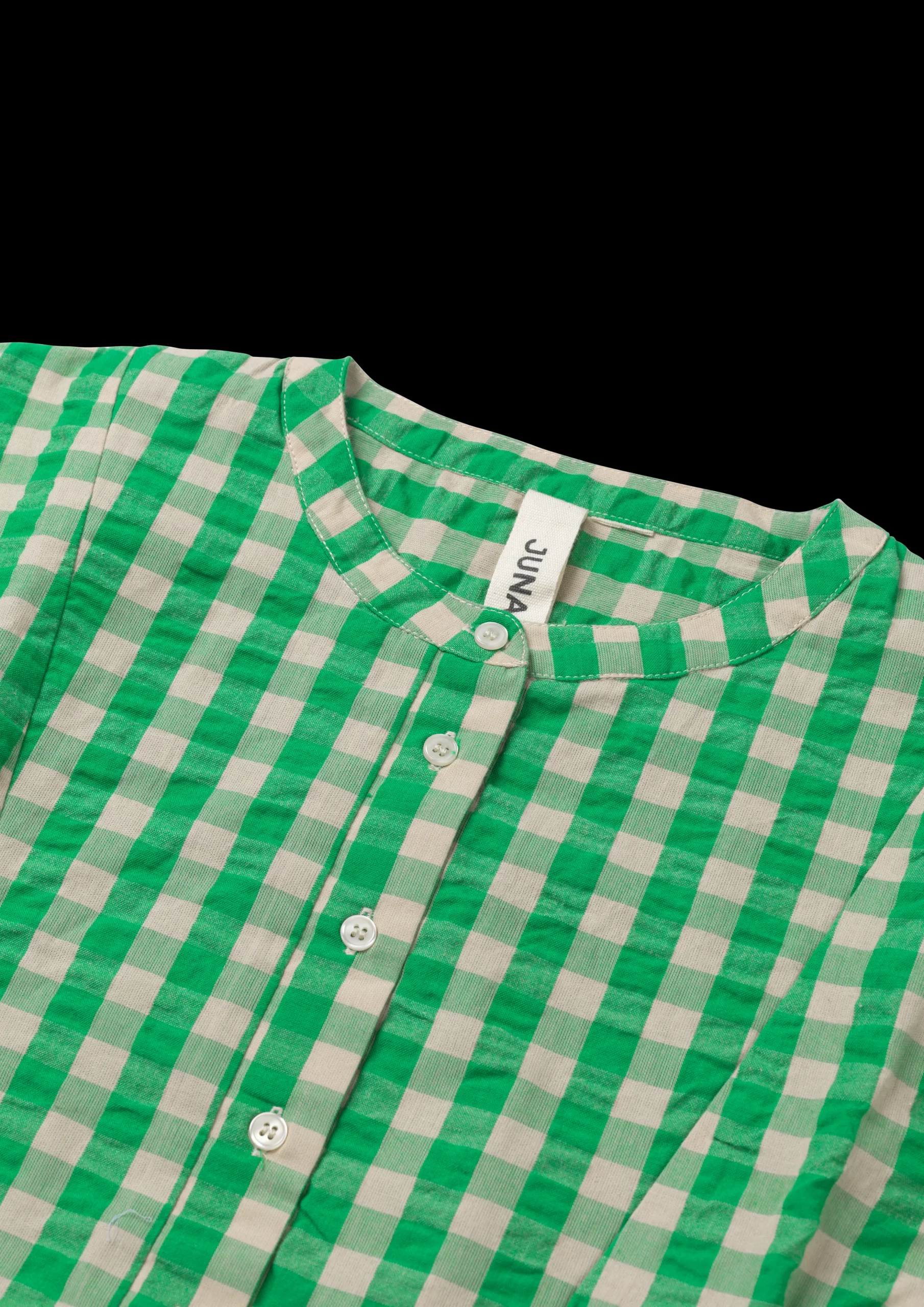 Juna Bæk&Bølge Irene shirt S/M grøn/sand | Køb her