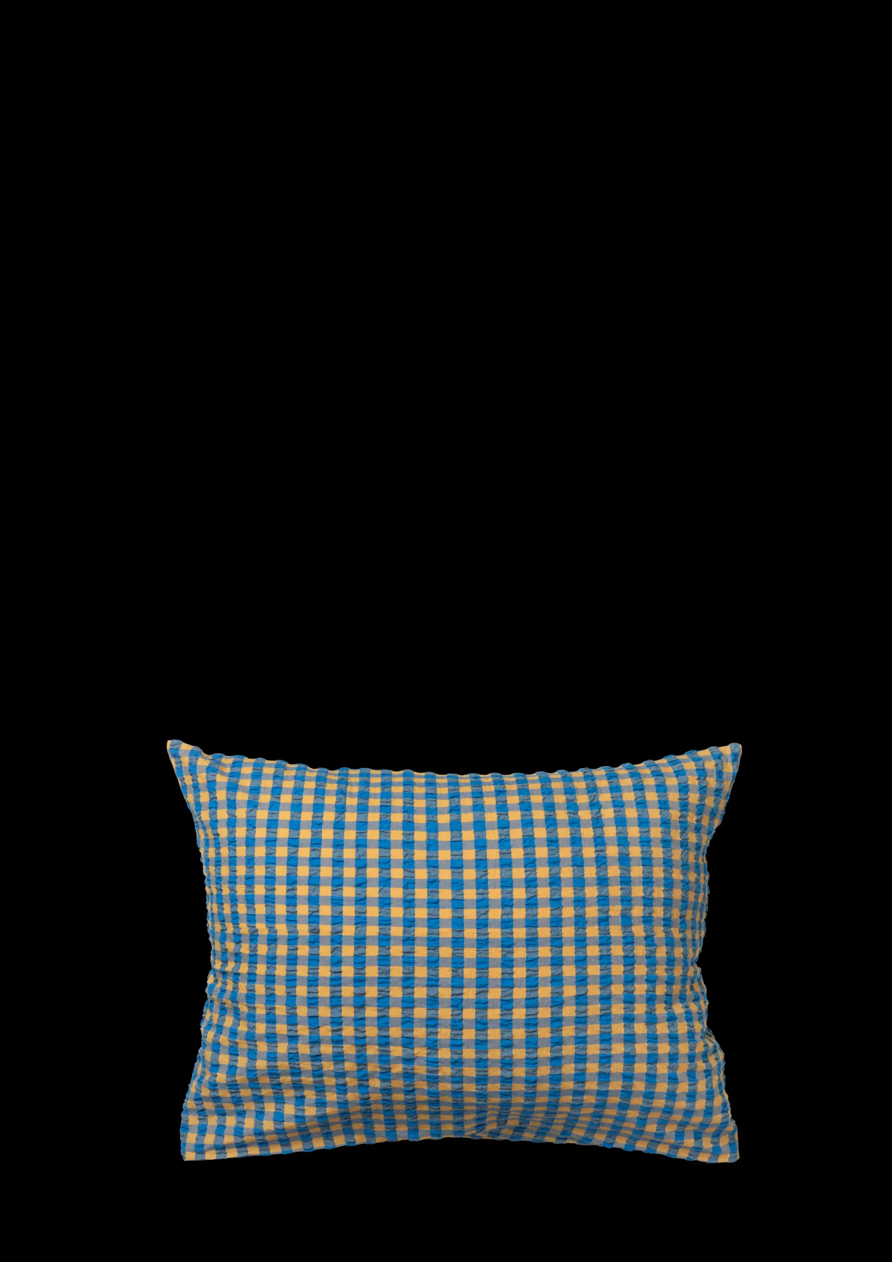 JUNA Bæk&Bølge Pudebetræk 70x50 cm blå/okker NO | Køb her