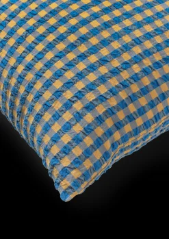 JUNA Bæk&Bølge Pudebetræk 63x60 cm blå/okker DK | Køb her