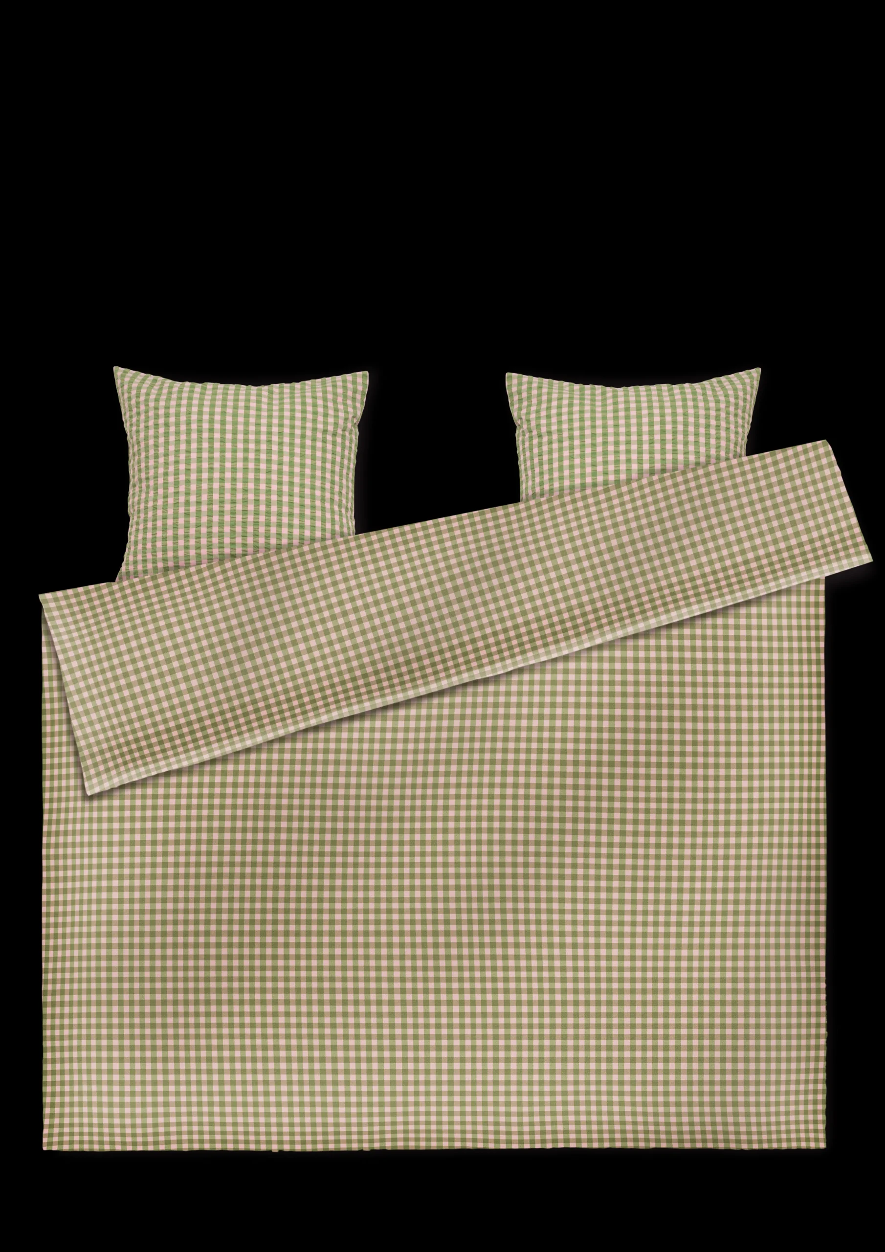 JUNA Bæk&Bølge Sengetøj 220x220 cm grøn/soft pink SE