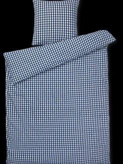 JUNA Bæk&Bølge Sengetøj 140x220 cm mørk blå/hvid | Køb her