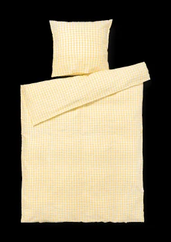 JUNA Bæk&Bølge Sengetøj 140x200 cm gul/hvid DK | Køb her