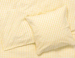 JUNA Bæk&Bølge Sengetøj 140x200 cm gul/hvid DK | Køb her