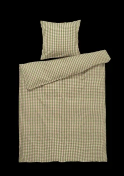 JUNA Bæk&Bølge Sengetøj 140x200 cm grøn/soft pink DK