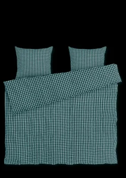 JUNA Bæk&Bølge Sengetøj 220x220 cm grøn/lys blå SE | Køb nu