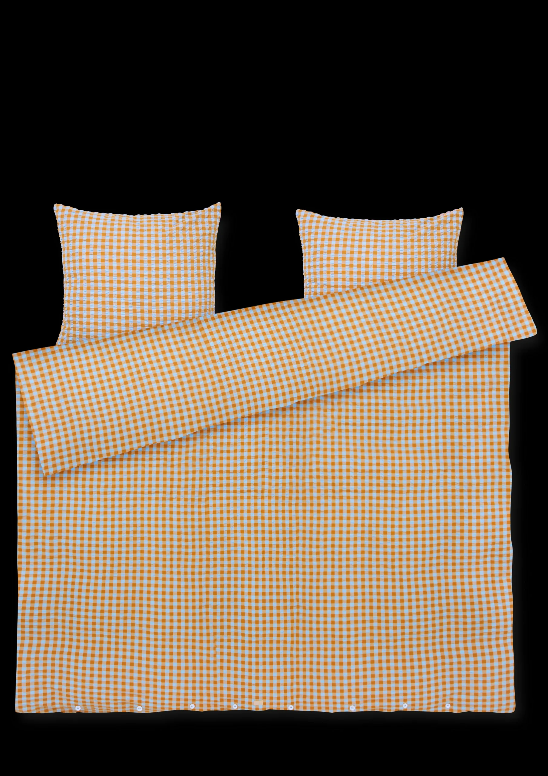 JUNA Bæk&Bølge Sengetøj 220x220 cm lys blå/sand SE | Køb her