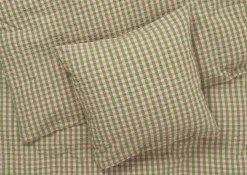 JUNA Bæk&Bølge Sengetøj 140x220 cm grøn/soft pink DK