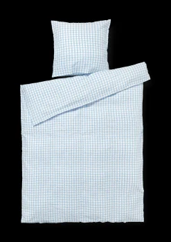 JUNA Bæk&Bølge Sengetøj 140x220 cm lys blå/hvid DK | Køb her