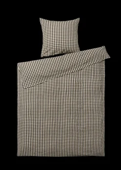 JUNA Bæk&Bølge Sengetøj 140x200 cm sort/sand DK | Køb her