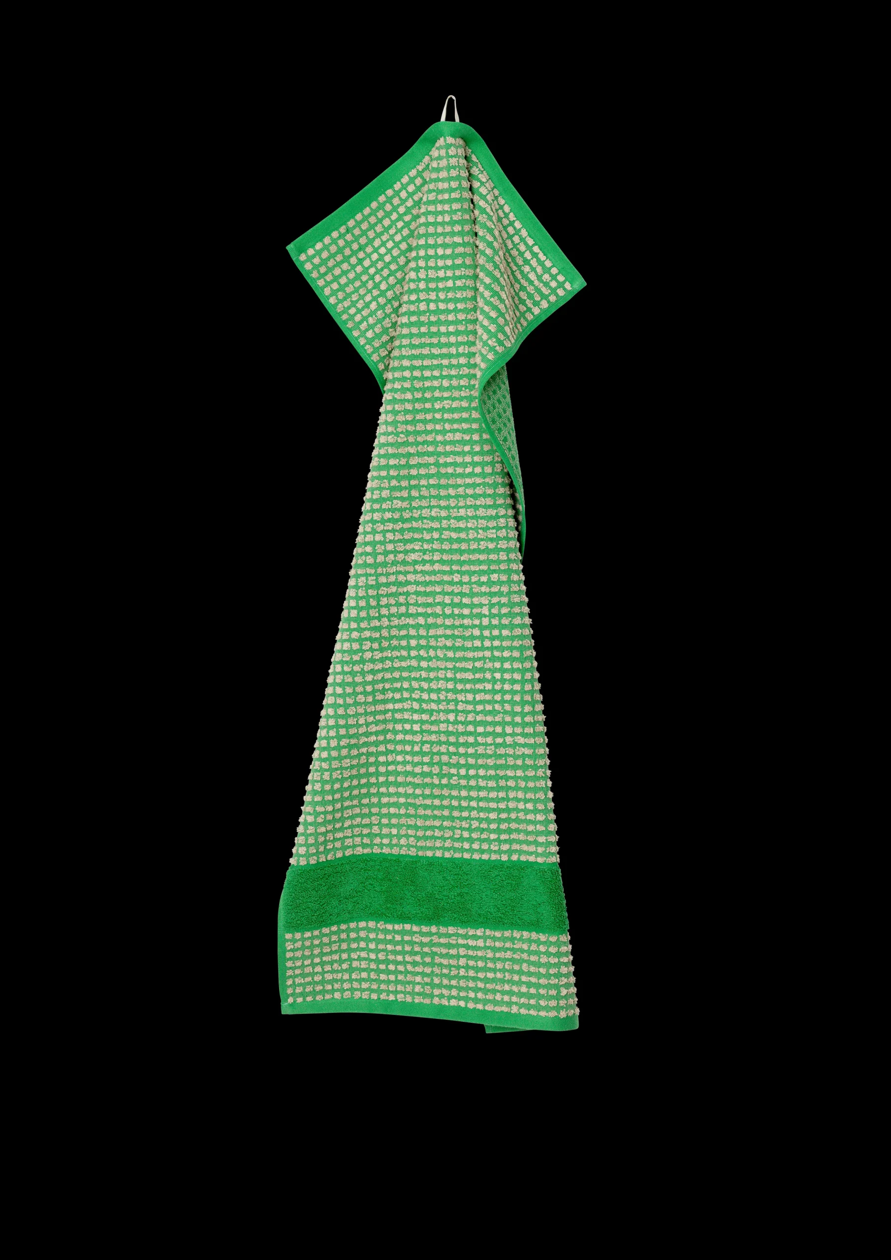 JUNA Check Håndklæde 50x100 cm grøn/sand | Køb her