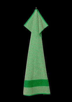 JUNA Check Håndklæde 70x140 cm grøn/sand | Køb her