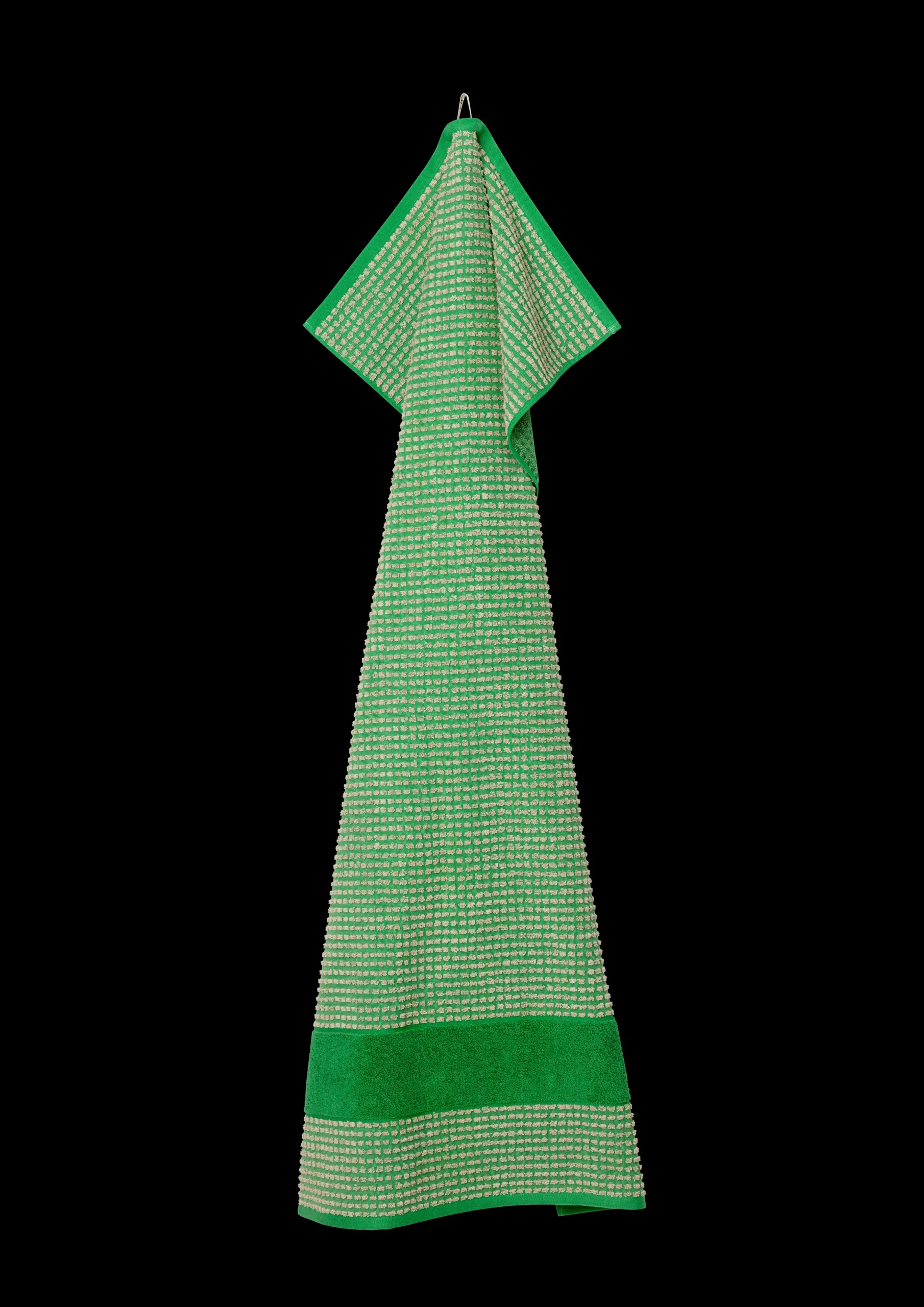 JUNA Check Håndklæde 70x140 cm grøn/sand | Køb her