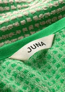 JUNA Check Håndklæde 70x140 cm grøn/sand | Køb her