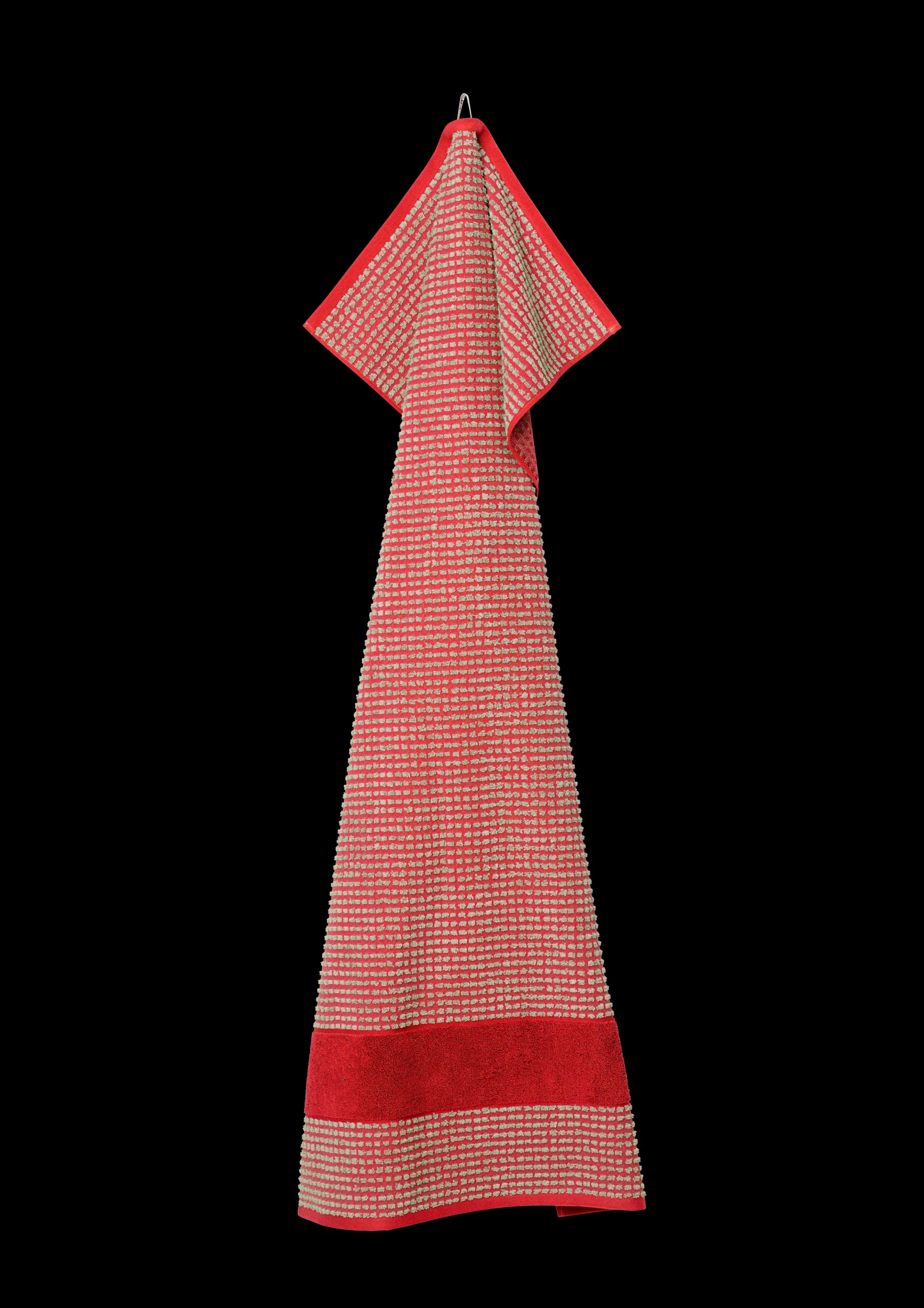 JUNA Check Håndklæde 70x140 cm rød/sand | Køb hos os