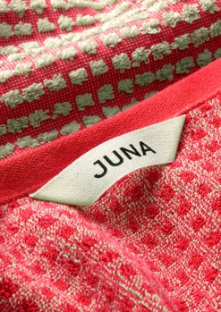 JUNA Check Håndklæde 70x140 cm rød/sand | Køb hos os