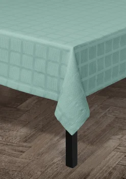 JUNA Damaskdug 150x370 cm i blå fra serien Brick | Køb her