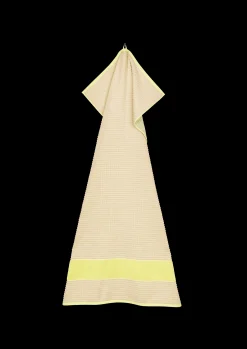 JUNA Håndklæde 70x140 cm i gul fra serien Check | Køb her