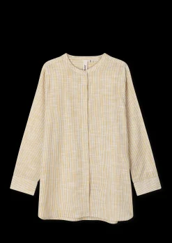 JUNA Monochrome Lines Ida shirt XS okker/hvid | Køb her