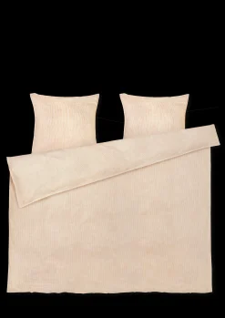 JUNA Monochrome Lines Sengetøj 200x220 cm okker/hvid