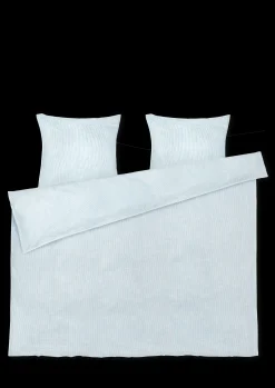 JUNA Monochrome Lines Sengetøj 220x220cm blå/hvid | Køb her