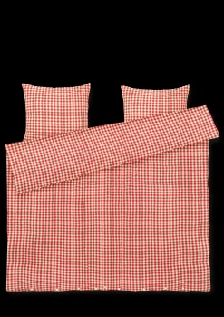 JUNA Sengetøj 200x220 cm i rød fra serien Bæk&Bølge