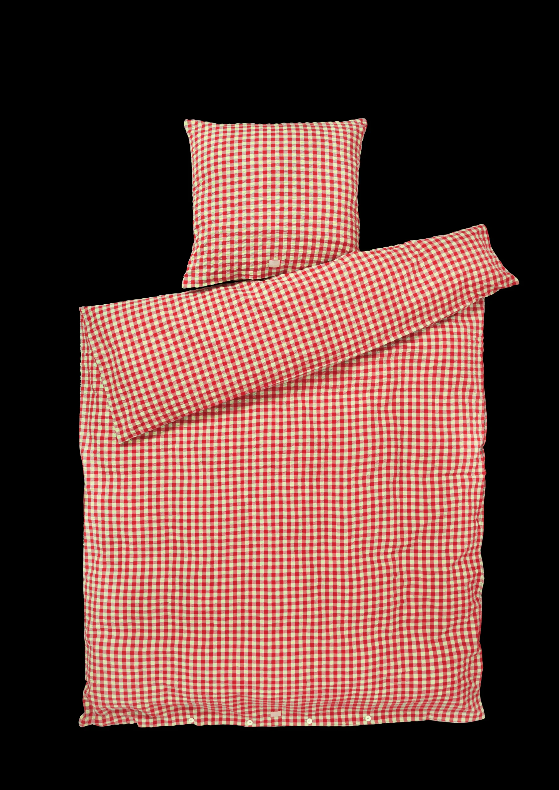 JUNA Sengetøj 140x220 cm i rød fra serien Bæk&Bølge