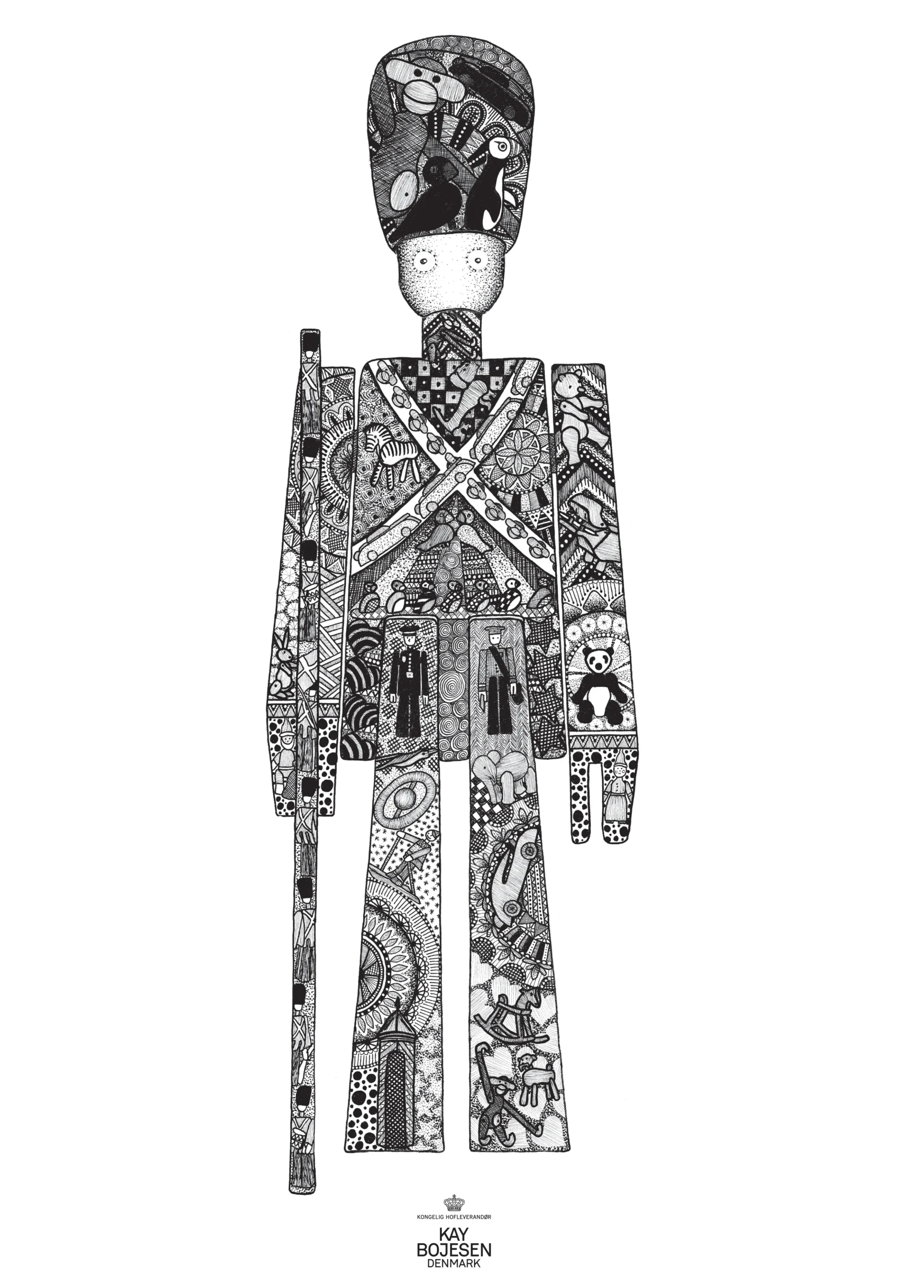 Kay Bojesen Garder plakat 50x70 cm sort/hvid | Køb her