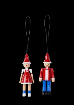 Kay Bojesen Julepynt Jule Ole & Jule Lise rød/blå/hvid