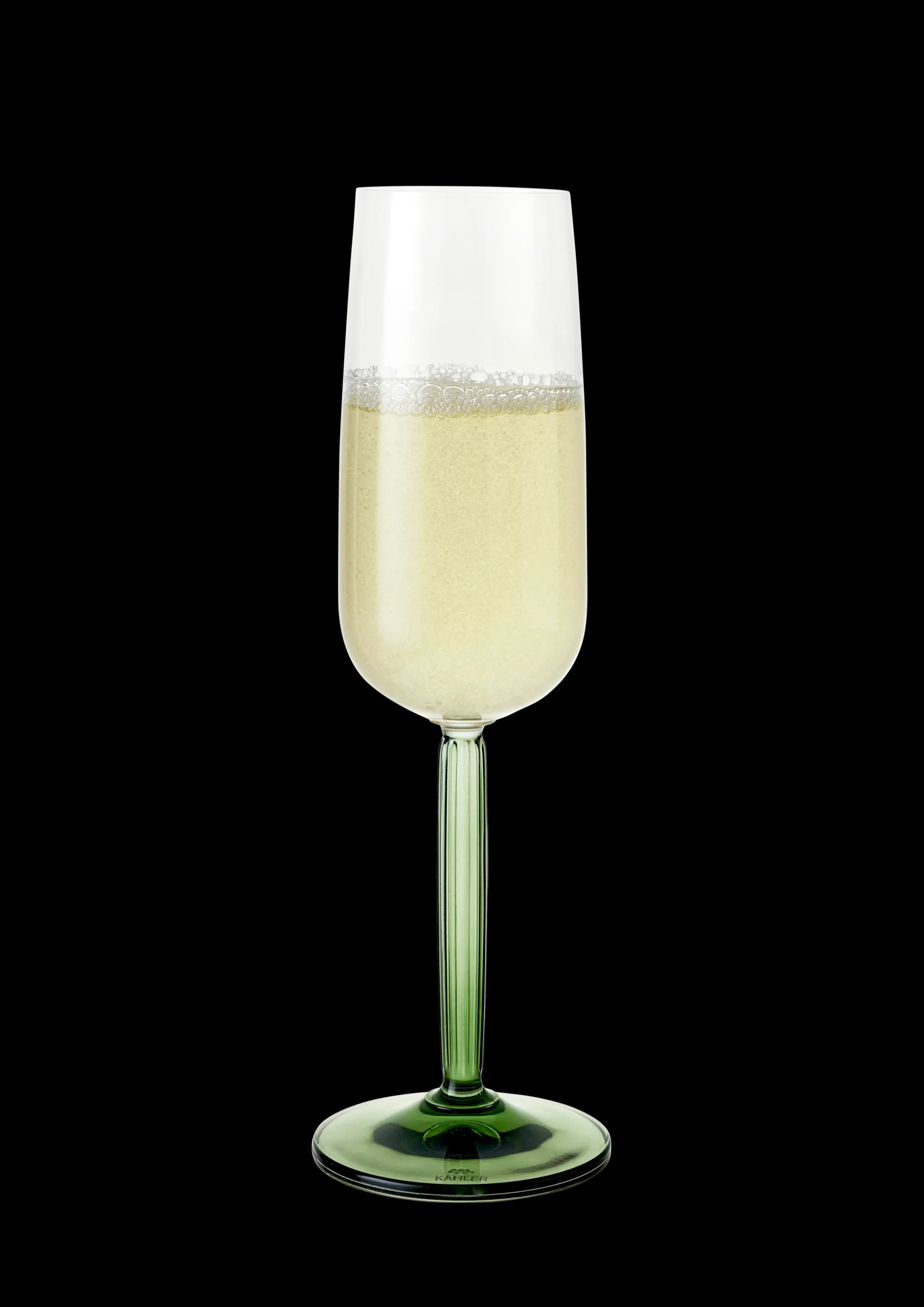 Kähler Hammershøi Champagneglas 24 cl grøn 2 stk. | Køb her