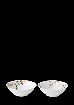 Kähler Hammershøi Christmas Skål Ø16 cm hvid m. deko 2 stk.