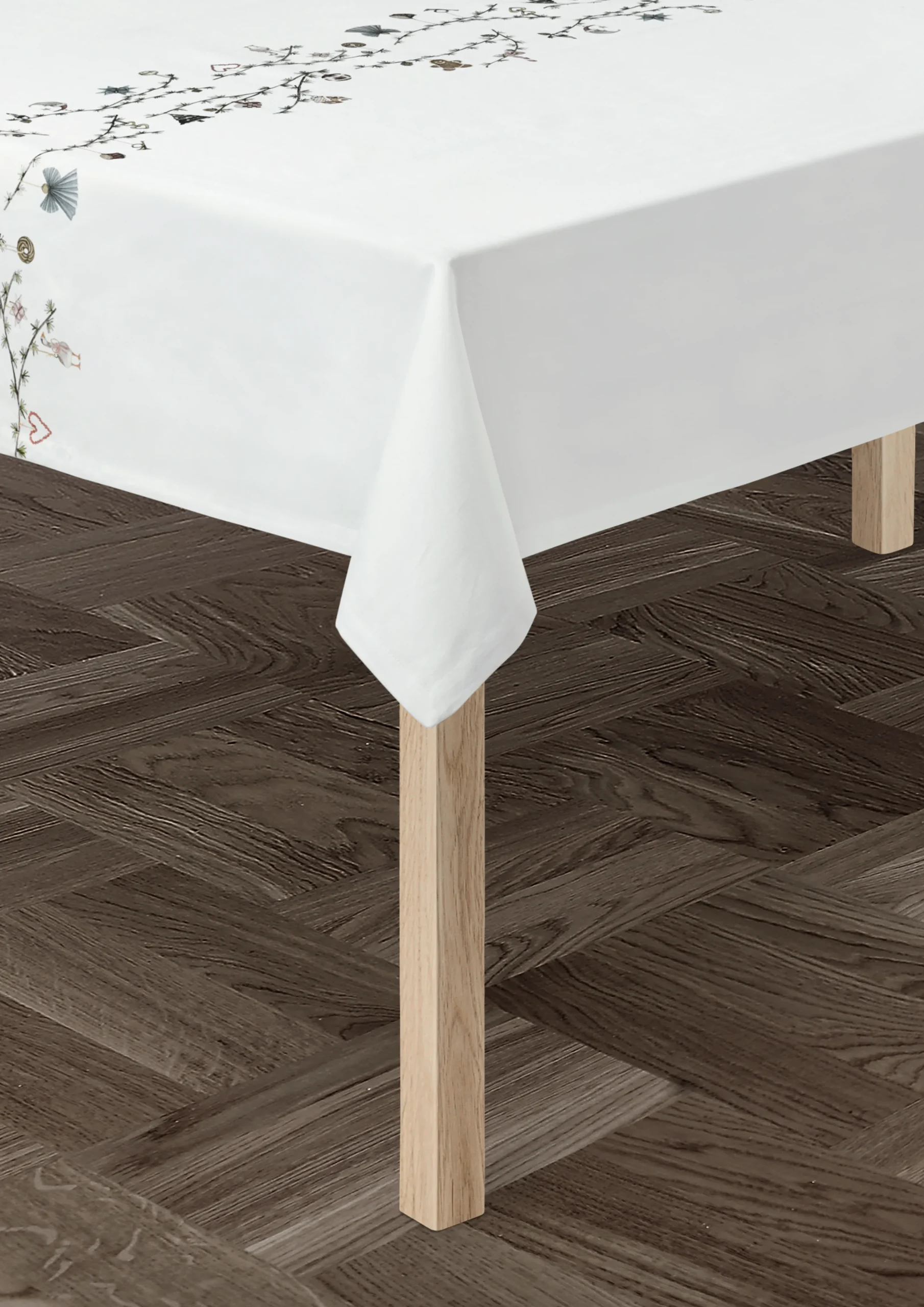 Kähler Hammershøi Christmas Dug 150x370 cm hvid m. deko