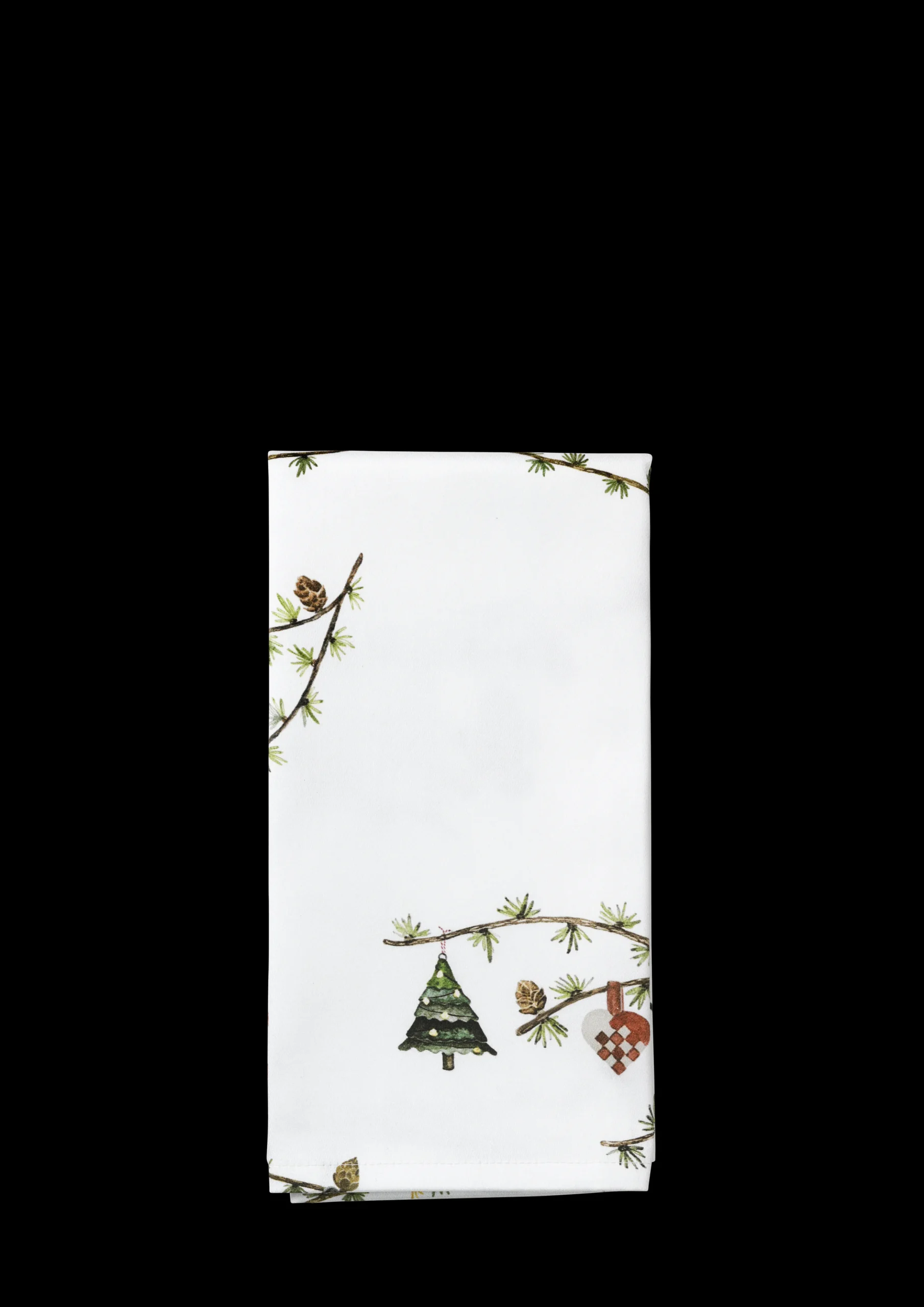 Kähler Hammershøi Christmas Stofserviet 45x45cm hvid m. deko
