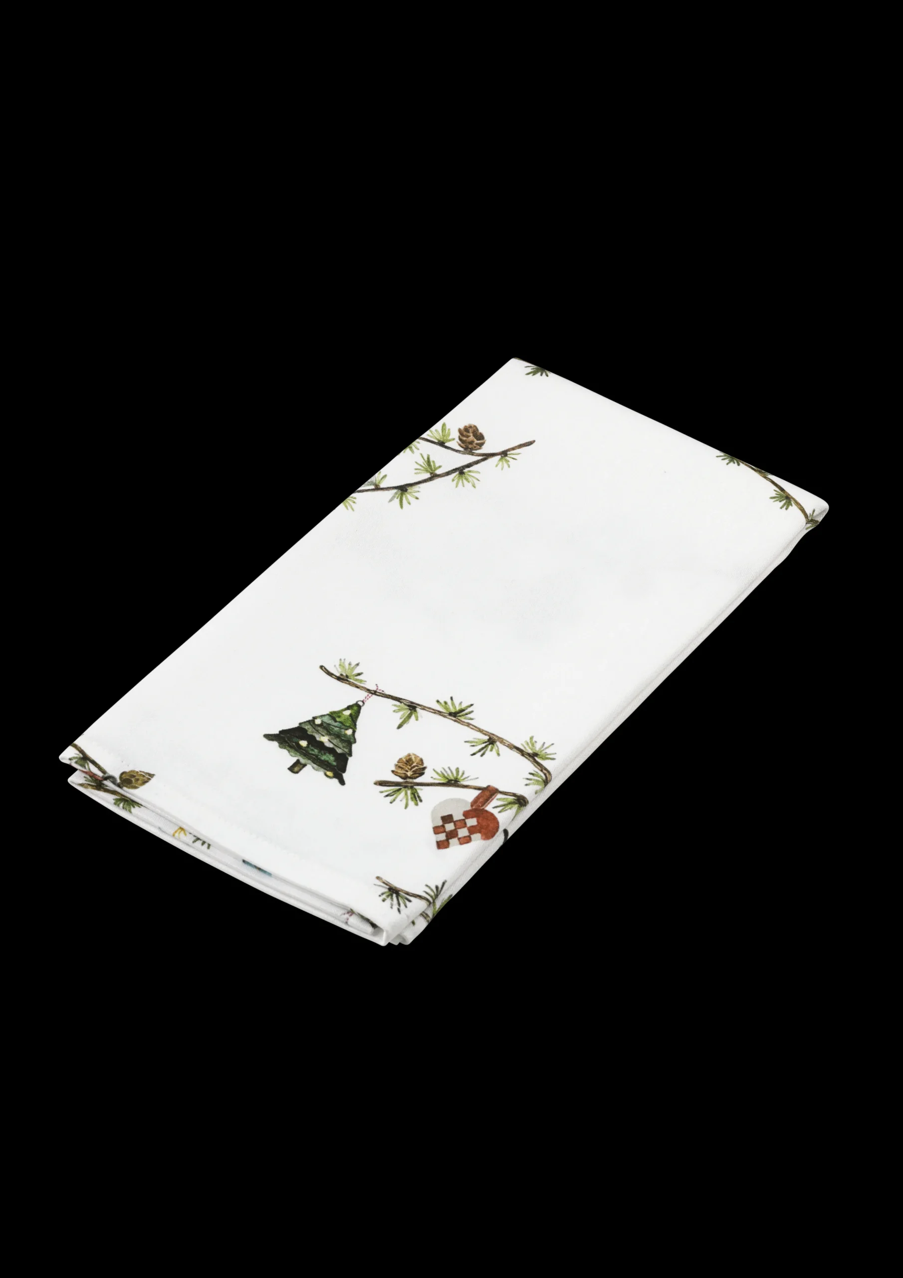Kähler Hammershøi Christmas Stofserviet 45x45cm hvid m. deko