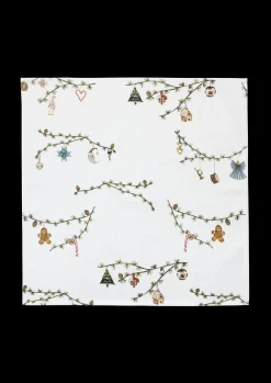 Kähler Hammershøi Christmas Stofserviet 45x45cm hvid m. deko