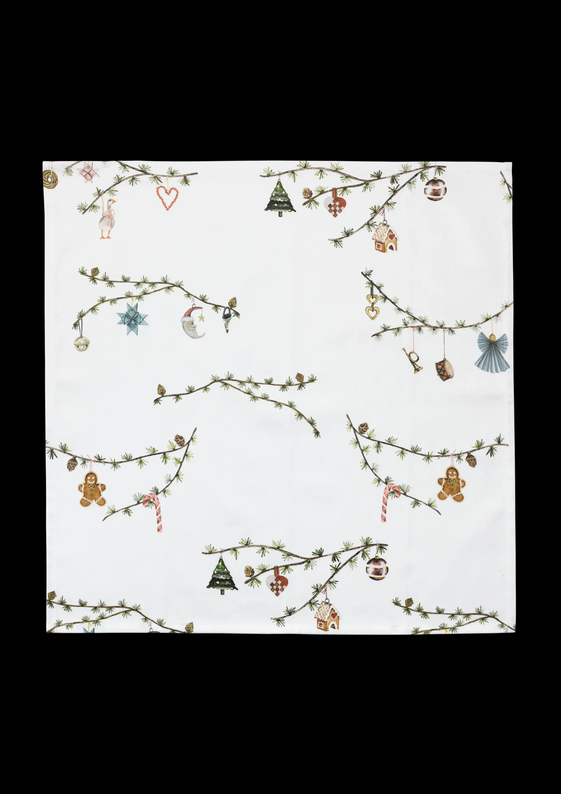 Kähler Hammershøi Christmas Stofserviet 45x45cm hvid m. deko