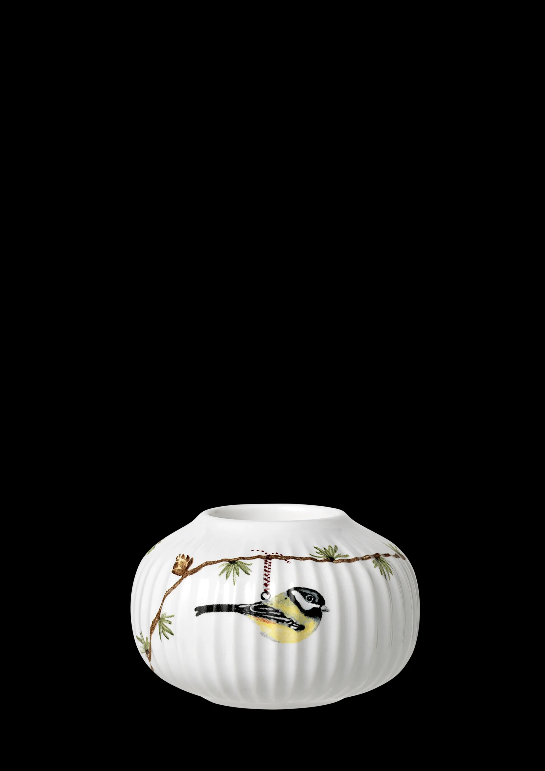 Kähler Hammershøi Christmas Fyrfadsstage Ø10 cm hvid m. deko