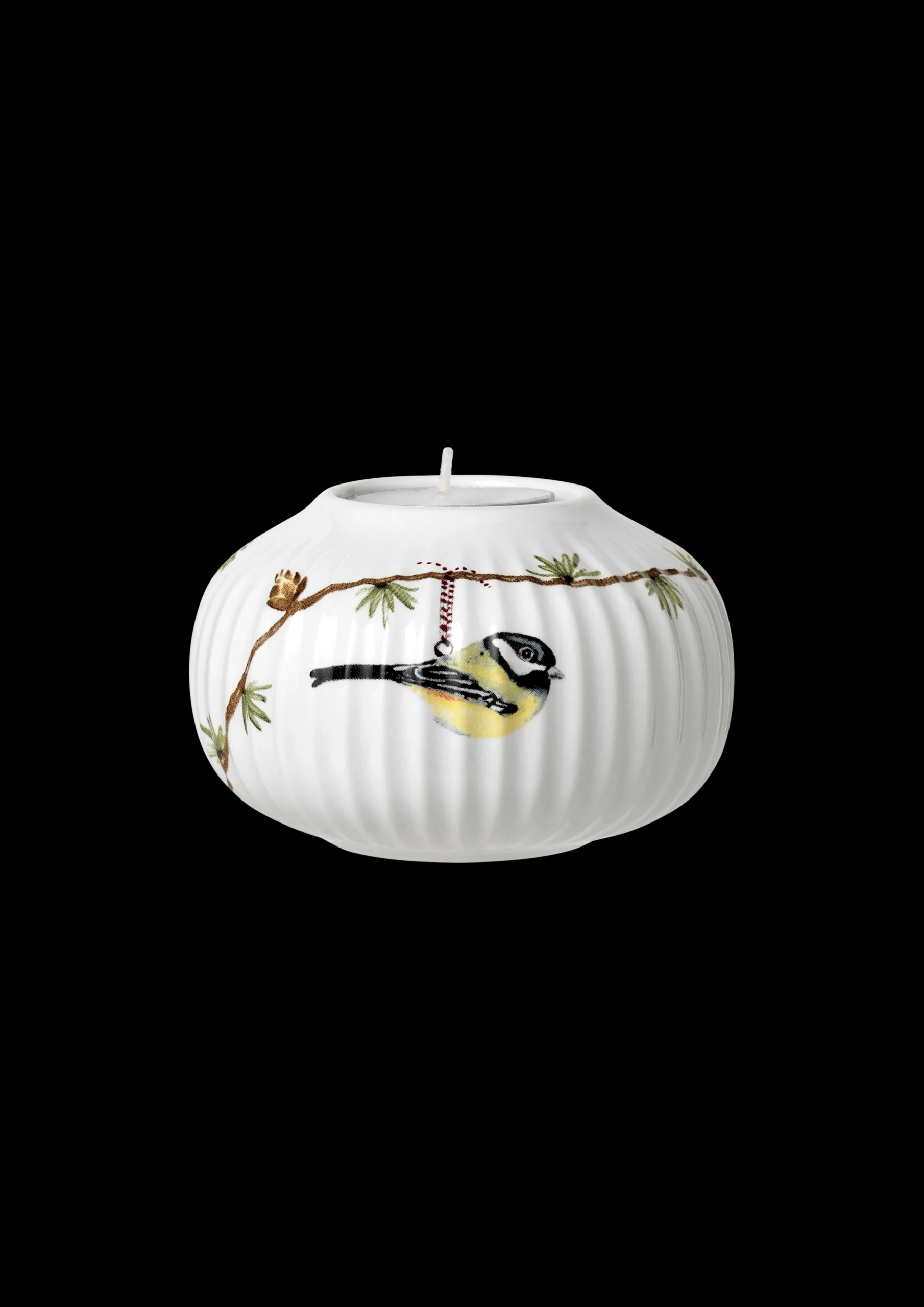 Kähler Hammershøi Christmas Fyrfadsstage Ø10 cm hvid m. deko