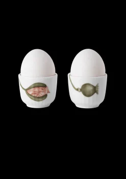 Kähler Hammershøi Poppy Æggebæger Ø5 cm hvid m. deko 2 stk.