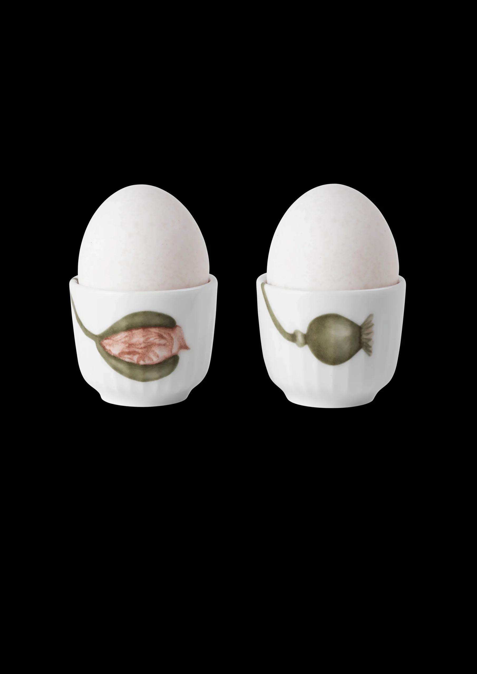 Kähler Hammershøi Poppy Æggebæger Ø5 cm hvid m. deko 2 stk.